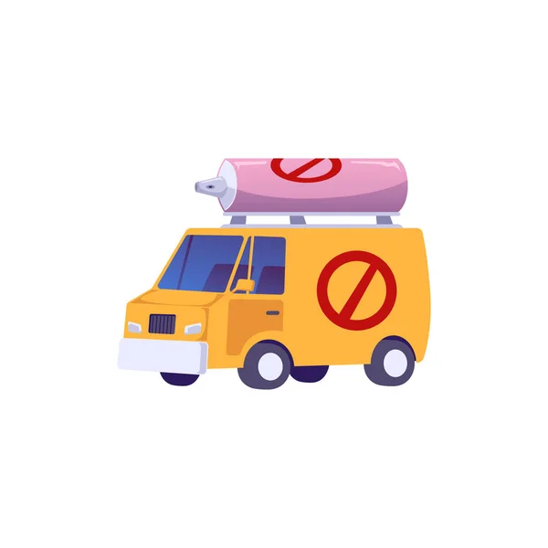Pest Control Service Vehicle Icon Flat Vector Illustration Isolated White — 스톡 벡터