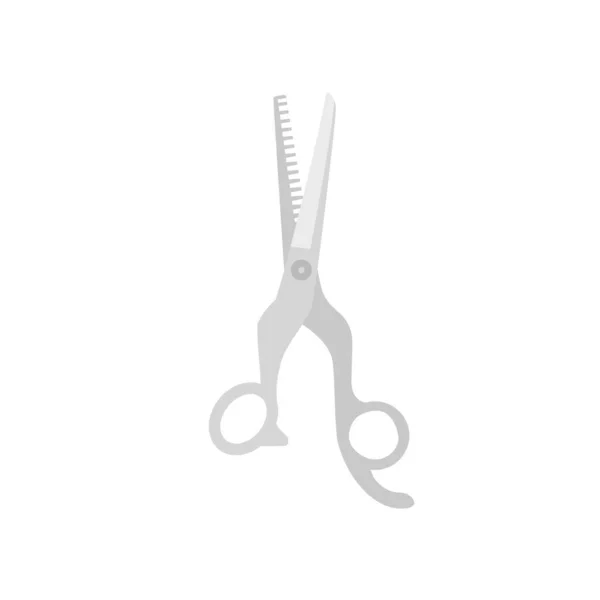 理发或裁缝师用锋利的钢制剪刀 理发师或理发师的工作刀具 白色背景下孤立的平面卡通矢量图解 — 图库矢量图片