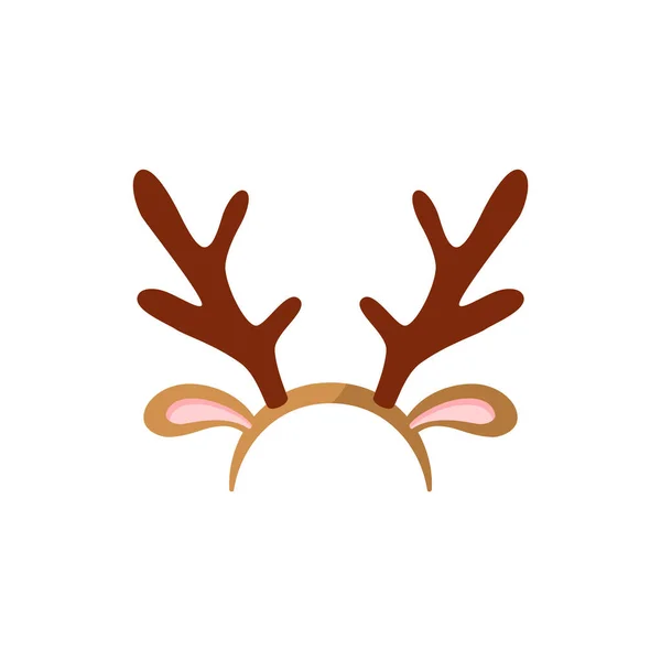 크리스마스 순록의 머리띠 그림은 배경에 분리되어 카르니 마스크 헤드기어나 뿔달린 — 스톡 벡터