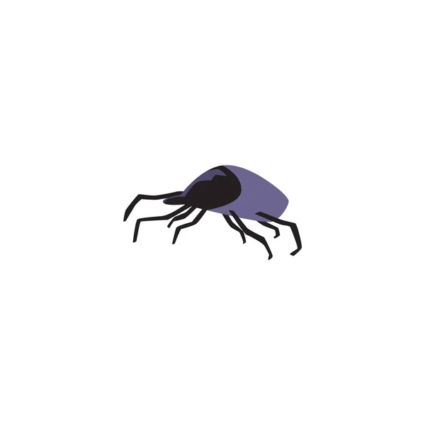 Τικ Μίτι Bug Επίπεδη Διανυσματική Απεικόνιση Που Απομονώνεται Λευκό Φόντο — Διανυσματικό Αρχείο