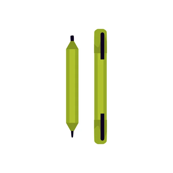 Symbol Für Bleistift Oder Tintenstift Flache Vektordarstellung Isoliert Auf Weißem — Stockvektor