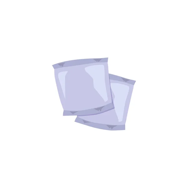 Paquet Lingettes Humides Pour Hygiène Personnelle Illustration Vectorielle Plate Isolée — Image vectorielle