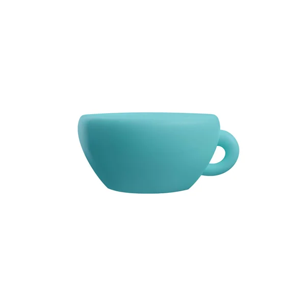 Керамическая Пустая Чашка Кружка Ручкой Чая Кофе Горячий Напиток Реалистичные — стоковый вектор