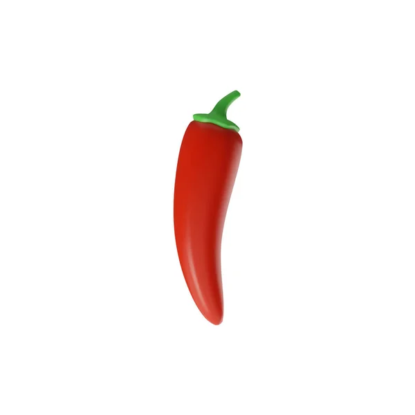 Chili Pepper Cute Style Vector Illustration Isolated White Background Fresh — Stock Vector