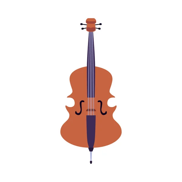 Виолончель Виолончель Икона Струны Музыкального Инструмента Символ Плоский Вектор Иллюстрации — стоковый вектор