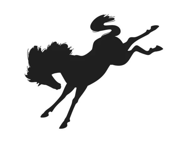 Black Silhouette Horse Flat Style Vector Illustration Isolated White Background — Stock Vector