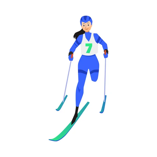 Paralympics Skifahrer Sportler Nimmt Sportwettkämpfen Für Menschen Mit Behinderungen Teil — Stockvektor