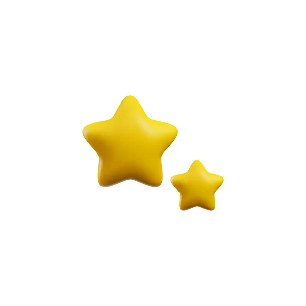 Vetor Renderizar Objeto Estrelas Cor Amarela Ilustrações Realistas Estilo Desenhos — Vetor de Stock