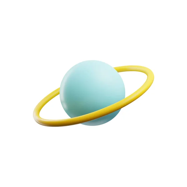 Μπλε Πλανήτης Στρογγυλό Δαχτυλίδι Γύρω Από Στυλ Διανυσματική Απεικόνιση Που — Διανυσματικό Αρχείο
