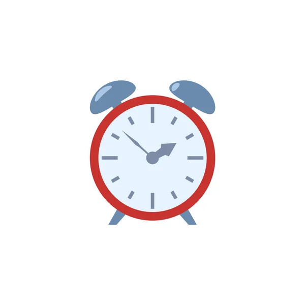 复古闹钟用于唤醒时间和截止期的概念 平面卡通矢量图像在白色背景上孤立 带有提醒声装置的闹钟 — 图库矢量图片