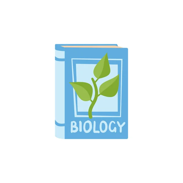 生物学学校教科書 学校の生物学のレッスンのための学生の教科書と白の背景に隔離された自然 平坦なベクトルイラストを探索 — ストックベクタ