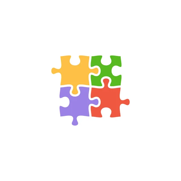 Πολύχρωμο Σύμβολο Έμβλημα Για Autism Παγκόσμια Ημέρα Ευαισθητοποίησης Που Αποτελείται — Διανυσματικό Αρχείο