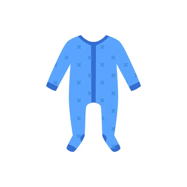 适用于婴儿的蓝色紧身衣 卡通平面矢量图解在白色背景上被隔离 婴儿和新生儿的衣服 男婴服装 — 图库矢量图片