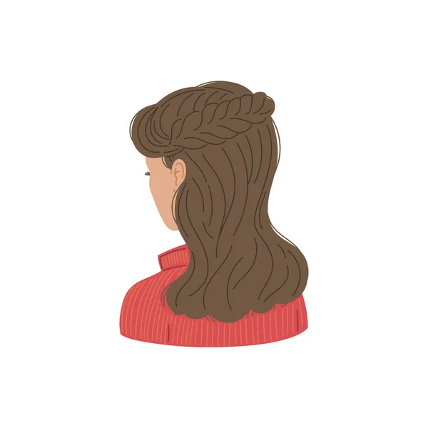 Vecteur Isolé Illustration Coiffure Vintage Une Dame Aux Cheveux Bruns — Image vectorielle