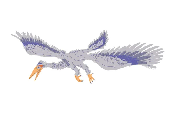Enantiornis 철새의 을묘사 것이다 빙하기 동물에 캐릭터가 손으로 디자인 배경에 — 스톡 벡터