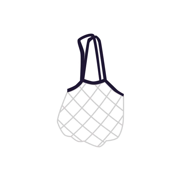 空字符串购物袋扁平风格 向量图解隔离在白色背景上 产品用织物可重复使用袋 生态友好型生活方式 装饰设计元素 — 图库矢量图片