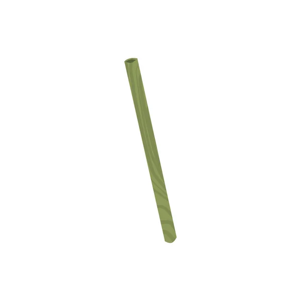 Groene Bamboe Stro Voor Dranken Platte Stijl Vector Illustratie Geïsoleerd — Stockvector