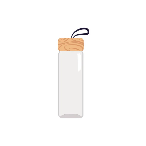 可重复使用的用于水和运动饮料的塑料瓶 白色背景上的平面矢量图解隔离 减少塑料废物的水瓶容器 — 图库矢量图片