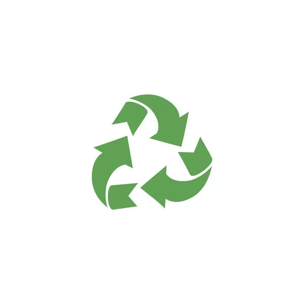 Zelené Šipky Recyklační Značka Plochý Styl Vektorové Ilustrace Izolované Bílém — Stockový vektor