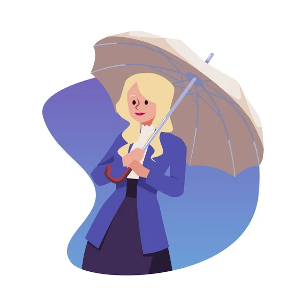 Викторианская Красивая Блондинка Костюме Зонтиком Люди Исторических Костюмах Xix Века — стоковый вектор