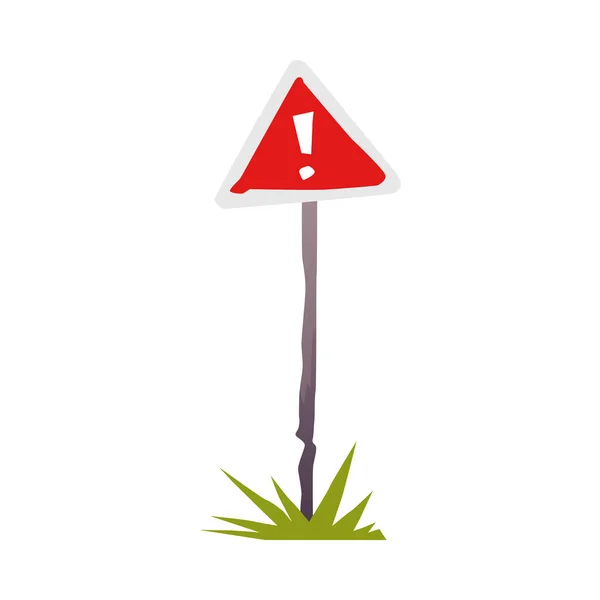 Дорожный Знак Знак Повышенного Внимания Опасность Восклицательный Знак Последствия Землетрясения — стоковый вектор