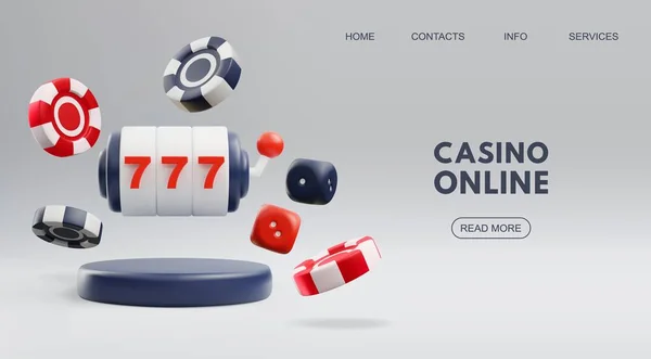 Modelo Banner Site Para Casino Online Estilo Ilustração Vetorial Isolado — Vetor de Stock
