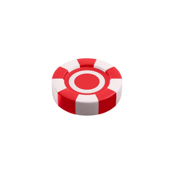 Casino Roulette Gestreiftes Rotes Chip Volumensymbol Für Wetten Und Glücksspiele — Stockvektor