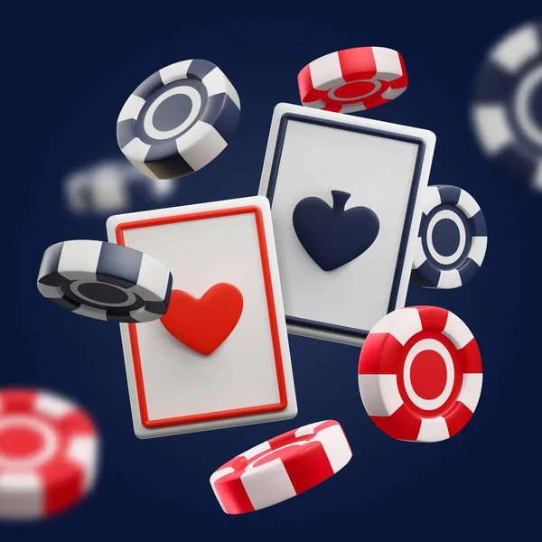 Casino Éléments Jeu Flottant Illustration Vectorielle Dessin Animé Sur Fond — Image vectorielle