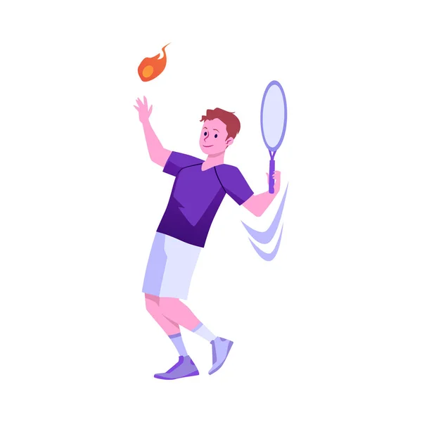 크로켓 길이의 테니스 캐릭터는 배경에 모양의 삽화를 만든다 테니스 시합을 — 스톡 벡터