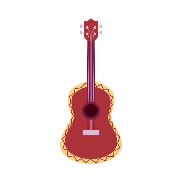 Klasyczna Drewniana Gitara Strunowy Instrument Muzyczny Mała Gitara Akustyczna Lub — Wektor stockowy