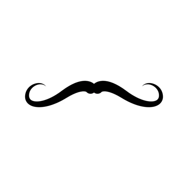 Silhouette Moustache Illustration Vectorielle Plate Isolée Sur Fond Blanc Moustache — Image vectorielle