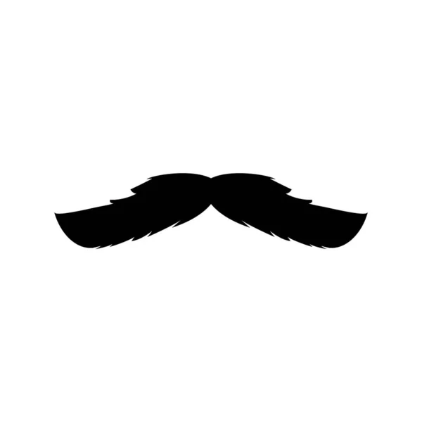 Icône Moustache Illustration Vectorielle Silhouette Noire Isolée Sur Fond Blanc — Image vectorielle