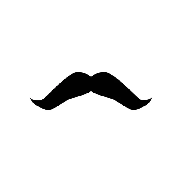 黑色的小胡子 面部发式 那个饥饿的 有大胡子的人 理发店绅士时髦时尚 装饰假胡须扁平元素 在白色上孤立的向量图 — 图库矢量图片
