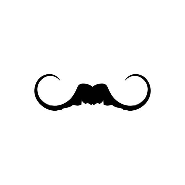 Silhouette Noire Moustache Rétro Illustration Vectorielle Plate Isolée Sur Fond — Image vectorielle