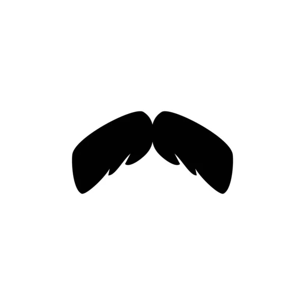 经典的胡子 黑色的轮廓矢量图像孤立在白色的背景 理发店和父亲节的象征 复古男性时尚 — 图库矢量图片