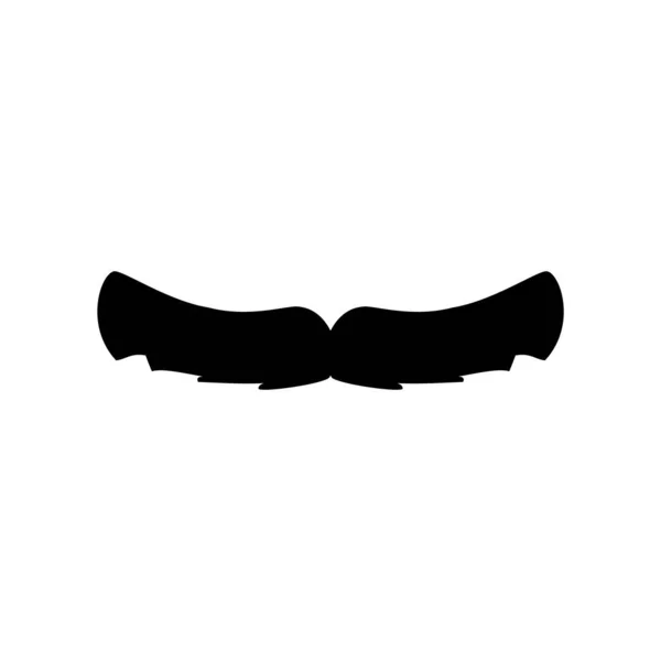 复古胡子黑色轮廓 矢量插图孤立在白色背景 经典的男性时尚元素 父亲节和理发店的标志 — 图库矢量图片
