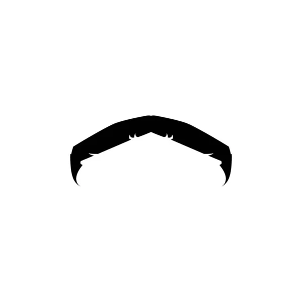 Hipster Mustache Black Silhouette Flat Vector Illustration Isolated White Background — Stock Vector