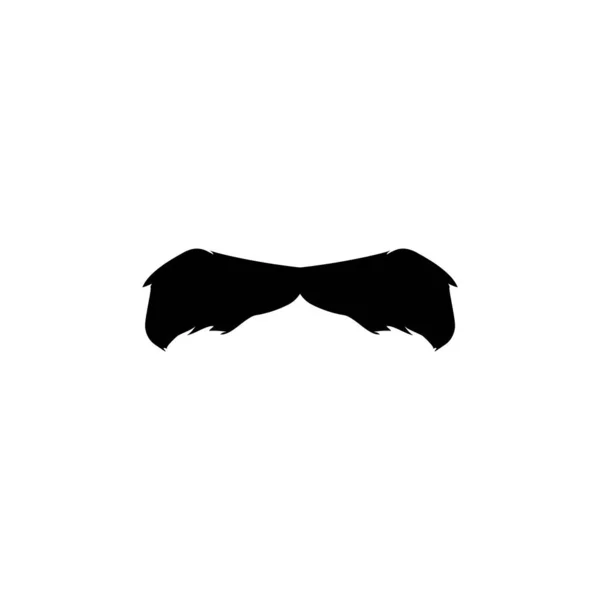 Silhouette Noire Moustache Coiffure Faciale Chevron Moustache Abat Jour Barbershop — Image vectorielle