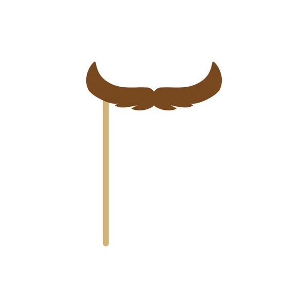 Masque Cheveux Visage Moustache Vintage Marron Faux Décoratif Moustaches Éléments — Image vectorielle