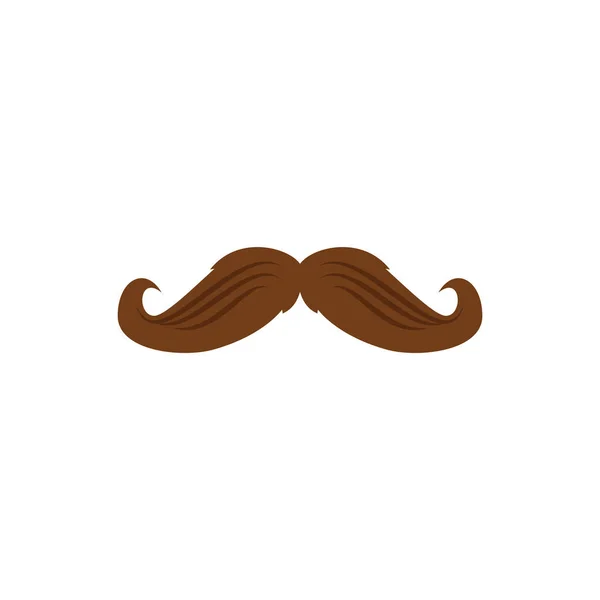 Brun Vintage Moustache Bouclée Coiffure Faciale Moustache Impériale Guidon Barbershop — Image vectorielle
