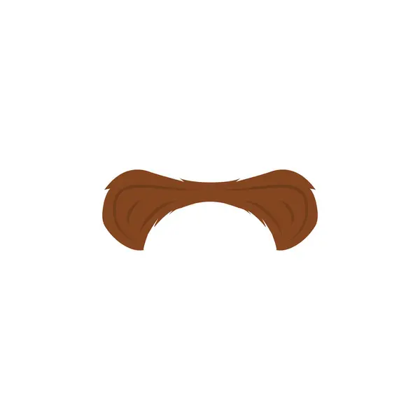 Lustige Braune Schnurrbart Flache Vektor Illustration Isoliert Auf Weißem Hintergrund — Stockvektor