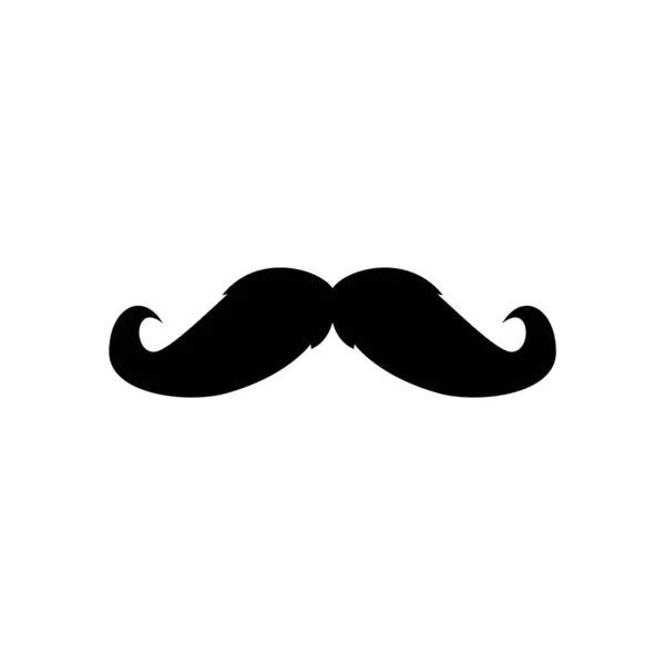 Silhouette Classique Noire Moustache Illustration Vectorielle Isolée Sur Fond Blanc — Image vectorielle