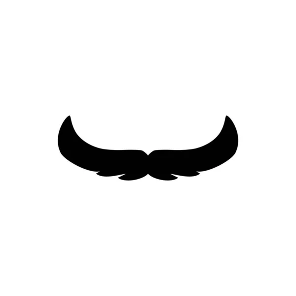 经典胡子的黑色轮廓 在白色背景上孤立的矢量插图 理发店和父亲日的象征 老式男性时尚 — 图库矢量图片