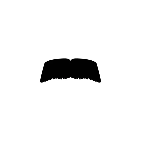 胡子黑色轮廓 矢量插图孤立在白色背景 老式男性配件 父亲节和理发店的象征 移动概念 — 图库矢量图片
