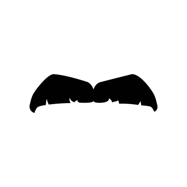 黒いシルエットの教授の口ひげ型フラットスタイル 白い背景に単離されたベクターイラスト 床屋のロゴのための装飾的な設計要素 メンズの美 — ストックベクタ