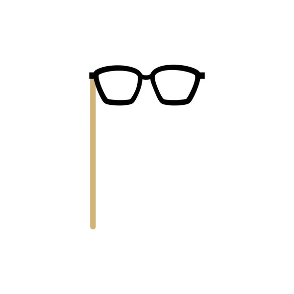 贴在假面罩或照片亭道具设计上的眼镜 白色背景上的平面矢量图解 眼镜配饰和嘉年华元素 — 图库矢量图片
