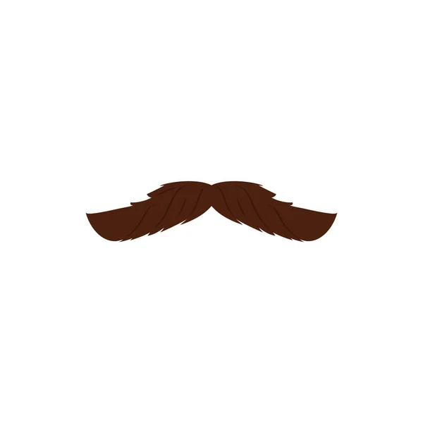 Moustache Masculine Luxuriante Ancienne Illustration Vectorielle Plate Isolée Sur Fond — Image vectorielle