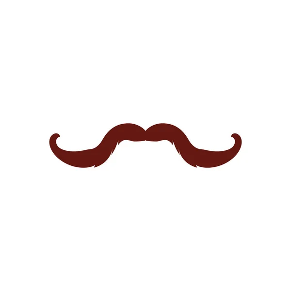 意大利或英国古老的流行小胡子简单的图标矢量与白色背景隔离 男性胡子形状的狂欢节面具或照相亭元件 — 图库矢量图片