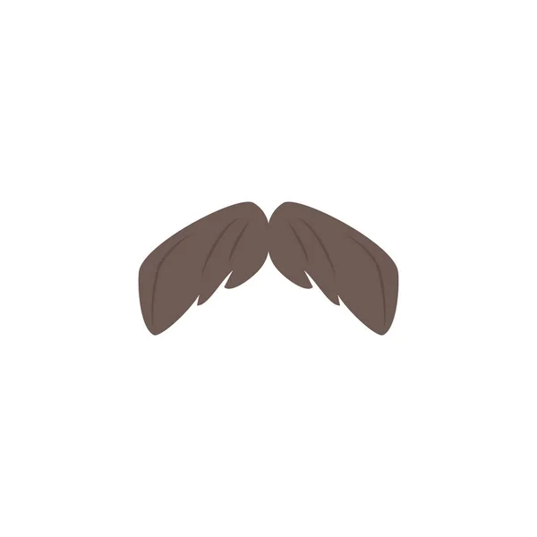 Moustache Astérix Grise Style Plat Illustration Vectorielle Isolée Sur Fond — Image vectorielle