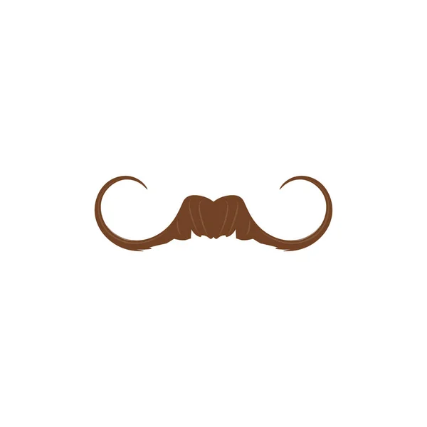 Brown Handlebar Mustache Flat Style Vector Illustration Isolated White Background — Stock Vector